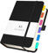 Yarotm Cahier A5 Carreaux - 1 Pièce Carnet de Notes Petit Carreaux - 14x21cm Cahier Journal Quadrillé 100g/m² - 180 Feuilles A5 Bloc Note Cuir PU Couverture Rigide Bureau Agenda L'écriture, Noir