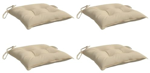 vidaXL Cojines de Palets de Jardín 4 uds, Almohadas para Silla Sofá Asiento, Almohadillas para Muebles, Decoraciones para Patio, Tela Oxford Beige
