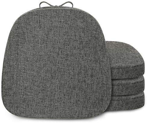 FlyGulls Dining Chair Cushions Set of 4 35x35cm Dark Grey