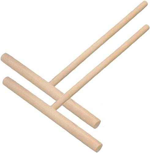 2 Pieces Wooden Crepe Maker Pancake Batter Spreader Stick Kitchen Cooking Utensils Tools Restaurant Canteen Supplies SpeciallyNice and Deft