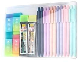 20 Pièces Porte-mine Ergonomique, 0.5/0.7mm Coffret de Porte Mines Pastel, Poignée Triangulaire Colorée Set de Crayons Mécaniques, Set de Crayons Automatiques pour Dessiner Écrire des Croquis