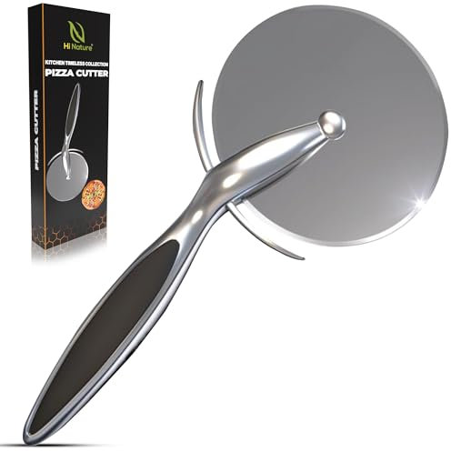 HI NATURE™ Rotella Tagliapizza Professionale – Tagliapizza Acciaio Inox – Ruota Affilata – Manico Antiscivolo – Lavabile in Lavastoviglie – Utensili per Pizza