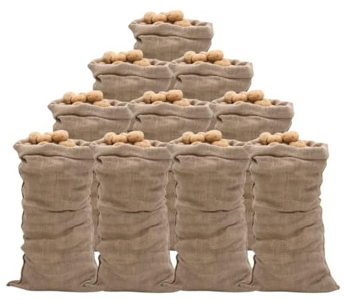 Rantry Sacchi di Iuta 10pz 65x135 cm 100% Iuta 220 gsm, Sacchi di Juta, Sacchetti Juta, Borsa Juta per Pflanzwerk