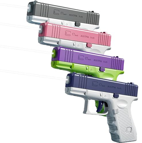 GWAWG 4PCS Water Pistols Super Gun Cool Toys for Kids, Small Squirt Toy Manual Water Soaker for Summer Swimming Pool Beach Fighting Bath Garden Outdoor Game Party Gifts