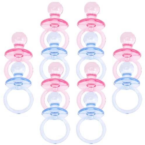 CIYODO 24Pcs Mini Ornaments, Pink Blue Small Pacifiers Decoration for Shower, Party Favors, DIY Supply and Bag Fillers, Miniature Pacifiers for