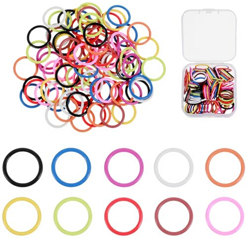 100Pcs Round Metal Stitch Markers for Knitting, Multicolor Knitting Marker Rings with Storage Box Crochet Markers for Crocheting, Sewing Accessories for DIY Craft Projects