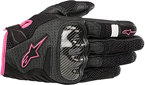 Alpinestars Motorradhandschuhe Stella SMX-1 Air V2 Gloves Black Fuchsia, Schwarz/Fuchsia, M