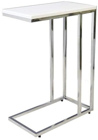 ASPECT Bellini Sofa Side End Laptop Table, Wood White, 46 x 25.5 x 63.5 cm