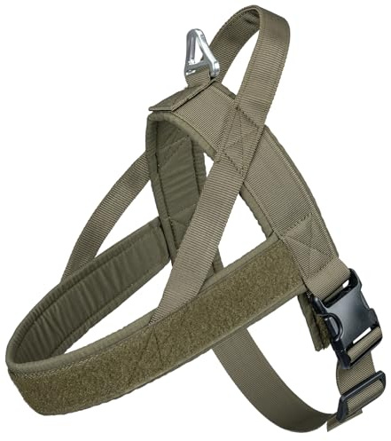 EXCELLENT ELITE SPANKER No Pull Dog Harness vadderad justerbar sele i nylon sele för små hundar gånghundsele för hundträning (RGN-L) | Tactical Military Patrol Service justerbar sele med lättkontrollerat handtag för små, medelstora och stora hundar
