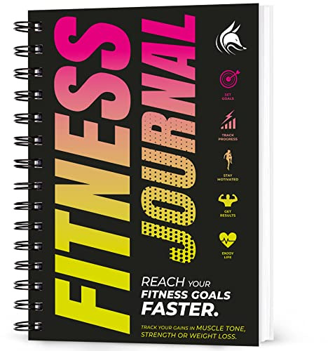 Clever Fox Fitness Journal, Workout Log Planner, Yellow & Pink