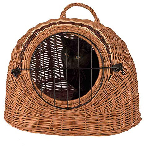 decorwelt Katzenkorb Weide Transportkorb Katze 43 x 52 x 37cm | Reise & Transport Hundekorb Katzenkorb Rattan | Katzen Transport Weidenkorb Katze | Transportbox Katze Transportbox Hund