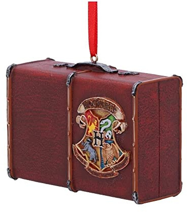 Nemesis Now officiellt licensierad Harry Potter Hogwarts resväska bagageutrymme hängande prydnad, brun