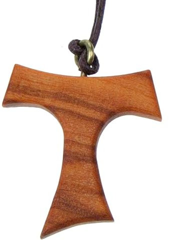 FRITZ COX Olivenholzkreuz am Band | TAO Kreuz aus Olivenholz | tolle Geschenkidee zur Kommunion & Konfirmation | handgefertigt | in Geschenkverpackung | ca. 3x3cm