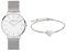 Liebeskind Berlin Set aus Armbanduhr und Armband LS-0102-MQB Silber