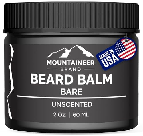 Mountaineer Brand Natural Unscented Beard Balm | Beard Butter for Men | Leave in Condidtioner | Hydrates, Softens and Tames | Made in West Virginia | 2oz
