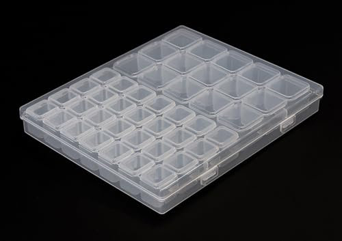 Diamond Painting Aufbewahrungsbox, Diamond Painting Zubehör Boxen, Kunststoff Diamant Stickerei Box, Diamant Stickerei Sortierbox mit Deckel für kleinteile Storage Box Accessory Boxes (43 Fächer)
