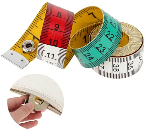 2 Stück Schneidermaßband 150cm/60zoll Maßband Körper, Weiches Körpermaßband mit Knopf Körper-und Umfangmaßband Zentimetermaßband Fußmaßband für Haushalte Handwerker