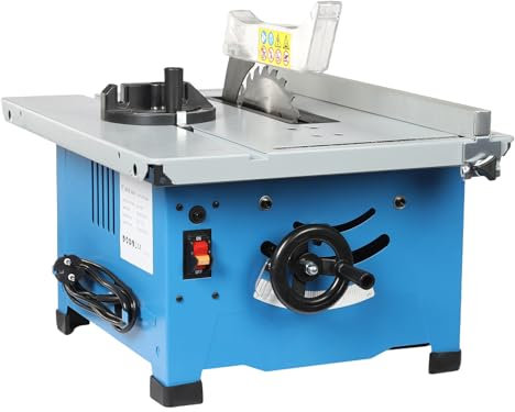 Sierra de mesa profesional, sierra de mesa eléctrica, multifunción, cortes rectos de 90°, cortes oblicuos de 0-45°, motor de cobre completo (1400 W)