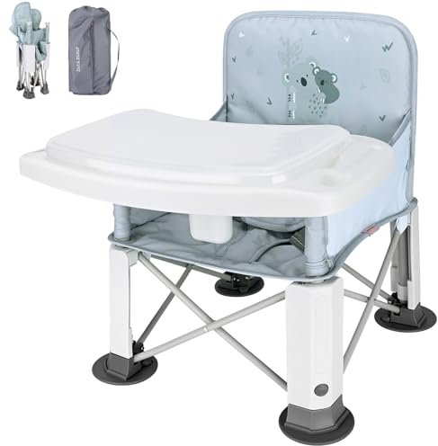 Bebamour Silla alta de exterior plegable Asiento para niño con bandeja extraíble Asiento para niño con bolsa, Koala