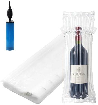 20 protections de bouteilles de vin et sacs gonflables - emballages gonflables - Emballage Bouteille Vin - Protection de Bouteille de Sacs pour un emballage sûr et un transport sûr avec Pompe Gratuite