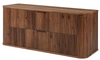 3xE living Badrumsskåp, ek–valnöt, 120 x 51,7 x 41,5 cm med lameller
