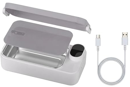 Generico Scatola Per Pranzo Riscaldata E Isolante - In Acciaio Inossidabile 304, Portapranzo Elettrico Portatile Con Modalità Ricaricabile E Plug-in Diretto, Contenitore Da 900ml