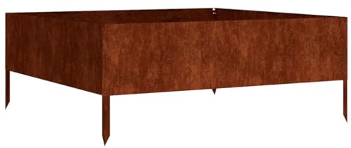 Generico Fioriera Rialzata da Giardino 100x100x41 cm in Acciaio Corten