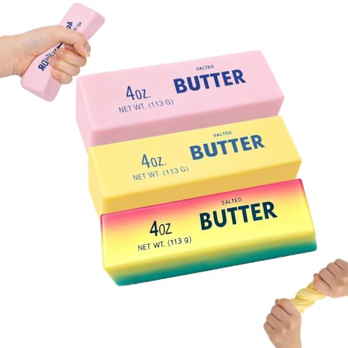 3 pièces Jouets Squishy Beurre, Jouet Sensoriel à Presser,Butter Squishy Balle Antistress Slow Rising, Mini Anti Stress pour Bureau Maison École Voyage