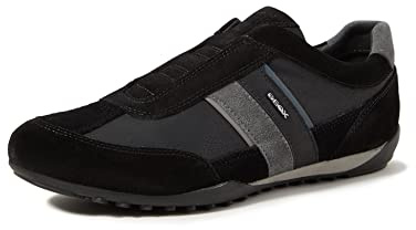 Geox U Wells A, Sneakers para Hombre, Multicolor (Black/Dk Jeans), 46 EU