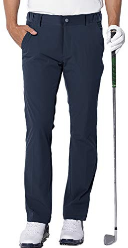 AOLI RAY Herren Golfhose Lang wasserdichte Golf Stretchhose Schmale Passform Golf Trousers Slim fit Stretch Golfhose Lang Golf Pants Navy L
