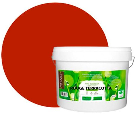BOX DECO COULEURS Natural Eco-Friendly Wall Paint in Natural Matt Look for Interior - 10L / 130m² - Terracotta Red