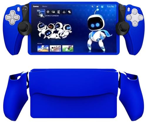 Buziba Controller Silicone Cover Controller Skin Split Protective Sleeve for PS5 PlayStation Portal Handheld Game Console Soft Rubber Case (Blue)