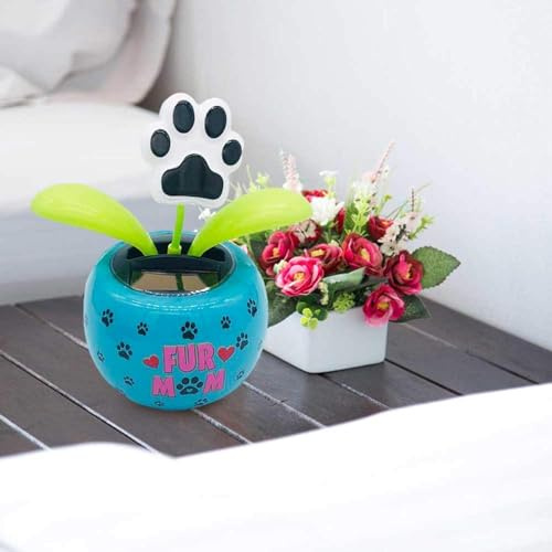 Dog Paw Solar Dancing Flower, Solar Powered Dancing Swinging Flower Toy, Swinging Animated Bobble Dancer Decor Toys for Car Home Desk, Solar Power Kits