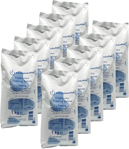 Cappuccino Topping Deluxe 99% Milchbestandteile - Ohne Zuckerzusatz | Automatenfähiges Milchpulver | 10 x 1000g