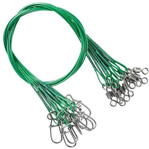 QISHUO Fishing Line Wire Leaders Lures High Strength Fishing Wire Leader Steel Rig Fishing Leaders Stainless Black Nickel, #4, 50lb, 11.8in, 30pcs