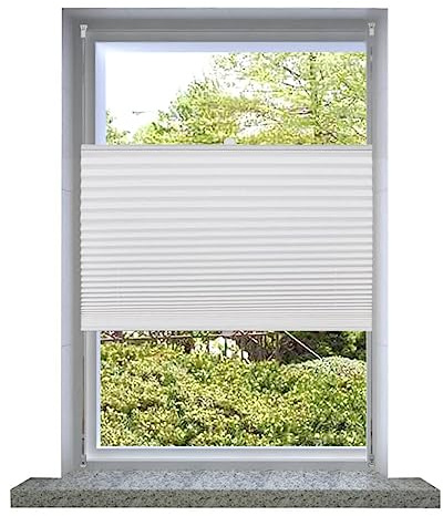 Snsowed Tenda plissè 50x125cm Bianca,Arredo,Trattamenti per finestre,Tende alla veneziana-240590
