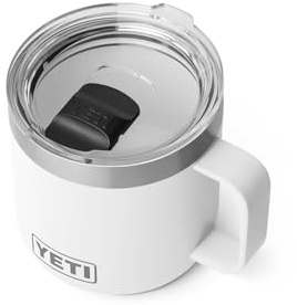 YETI Rambler 14 oz Ceramic Lined Stackable Mug, Vacuum Insulated, Stainless Steel with MagSlider Lid, White