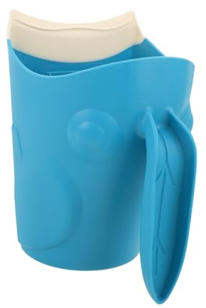 Anneome Gobelet de Rinçage Shampooing Garçon Fille avec Poignée Ergonomique Tasse de Bain Forme de Bleue Anti-écoulement pour Lavage des Cheveux des Tout-petits