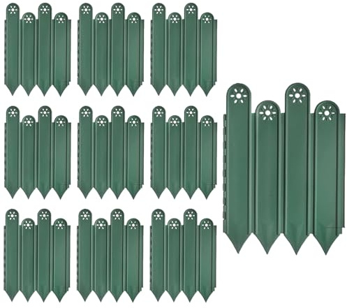 Borde de Jardín | Borde para Parterres De Flores,10 Piezas Valla Decorativa Protectora para Césped Jardín Parterre Patio Caminos