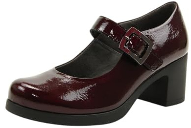PITILLOS 30100 Mercedes Charol con tacón y Cierre de Hebilla para: Mujer Color: Burdeos Talla: 38