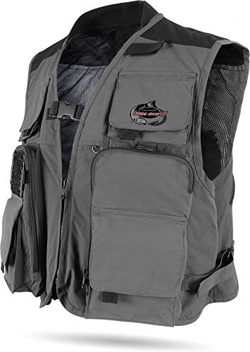 normani Outdoor Jagd- und Anglerweste, superleicht mit Netzfunktion Farbe Anthrazit/Schwarz Größe XS