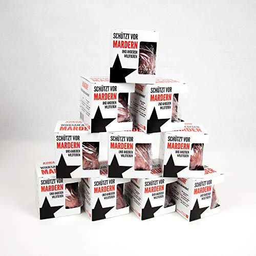 10x Kunagone natürlicher wirksamer Schutz gegen Marder und Wildtiere Marderabwehr Marderschutz Marder Schreck für Auto, Motorrad, Camping, Dachboden, Keller, Haus, Carport Naturprodukt 10er Pack