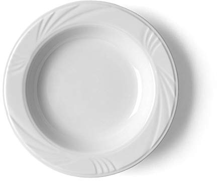 Holst Porzellan LUB 123 Piatto Fondo 22,5 cm/0,36 l Forma in Rilievo Lubin, 6 unità, Porcellana, Bianco