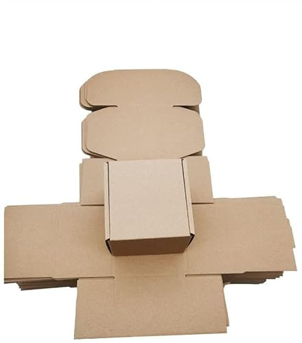 10 x 10 x 7,6 cm fraktlådor paket med 25, Livejun brun korrugerad kartong brevlådor för förpackning av småföretag frakt, lådor för födelsedag bröllopsfest gåva att ge (4 x 4 x 3)
