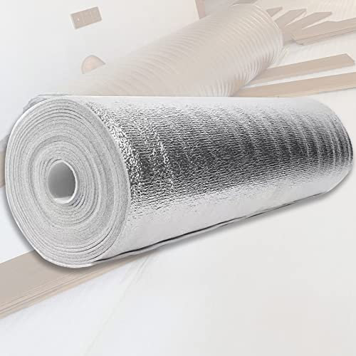 HARICSET Foglio di Alluminio Isolamento Anticalpestio Sottopavimento per Laminato Spessore 2mm di Isolamento Acustico da Calpestio Isolamento del Pavimento per Parquet Laminato(Size:1 * 30m)