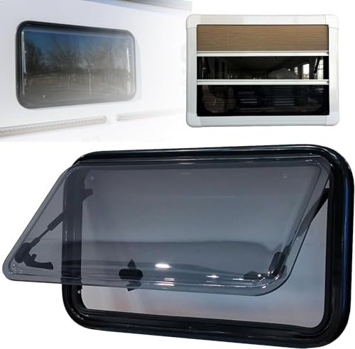 FnnEmg Wohnmobilfenster Ausstellfenster Seitenfenster Für Wohnmobile,Seitenfenster Dachluke Dachfenster Dachhaube Mit Kurbel Wohnwagen Wohnmobil Caravan, Wohnwagen-1000x600mm