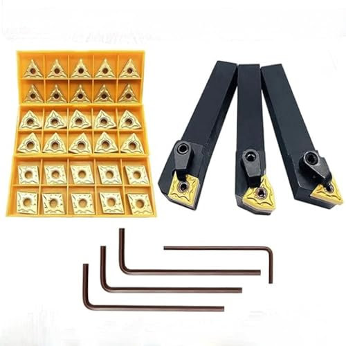 ASZLBYM 5/8 36Stück Indexierbarer CNC-Drehmaschinen-Excircle-Drehwerkzeughalter，Set MTJNR1616H16 + MWLNR1616H08 + MCLNR1616H12 mit WNMG 431,CNMG431,TNMG331, Massives Hartmetall Einsatzschneider.