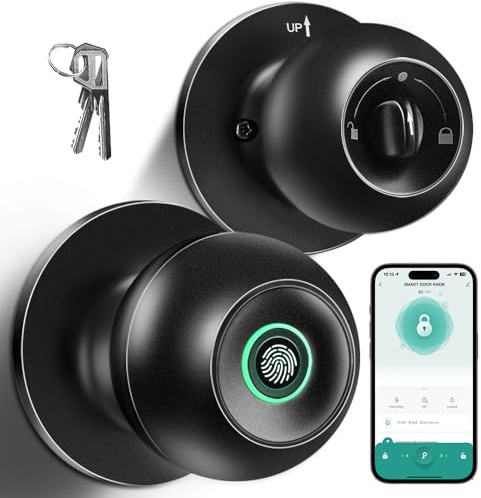 Keypad Door Lock, Smart Keypad Door Knob with Lock, Door Locks with App Control & Key, Keyless Entry Door Locks for Bedroom, Front Door, Home, Apartment