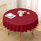 smiry Leinenoptik Tischdecke Abwaschbar Lotuseffekt Tischtuch Leinendecke Wasserabweisend Tafeldecke Tischwäsche Fleckschutz, Rund 140cm, Rot