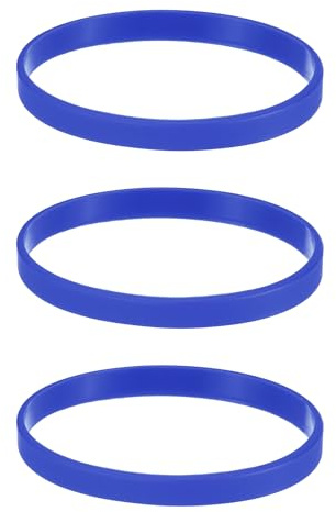 sourcing map Bracelets Wristbands 1/4 Inch Width for Sports Club, Group Games, Party Favors Fashion Party Sports Accessories, Plain Solid Color Wristbands, Dark Blue Pack of 3